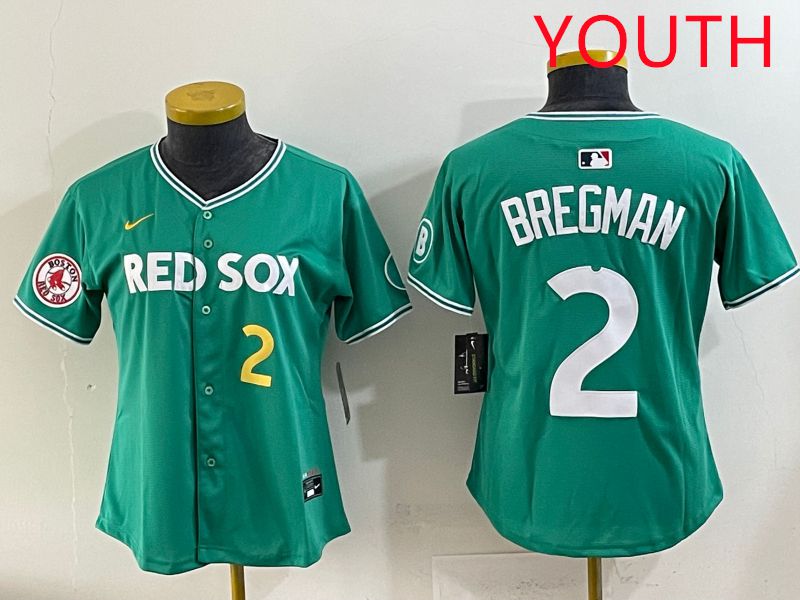 Youth 2025 Boston Red Sox #2 Bregman Dark Green Joint Name Nike MLB Jersey style 7
